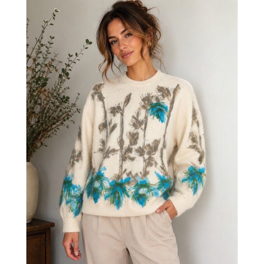 Vintage 50'S Angelon by Darlene Angora Rabbit Hair/Lambswool Sweater M Artwear